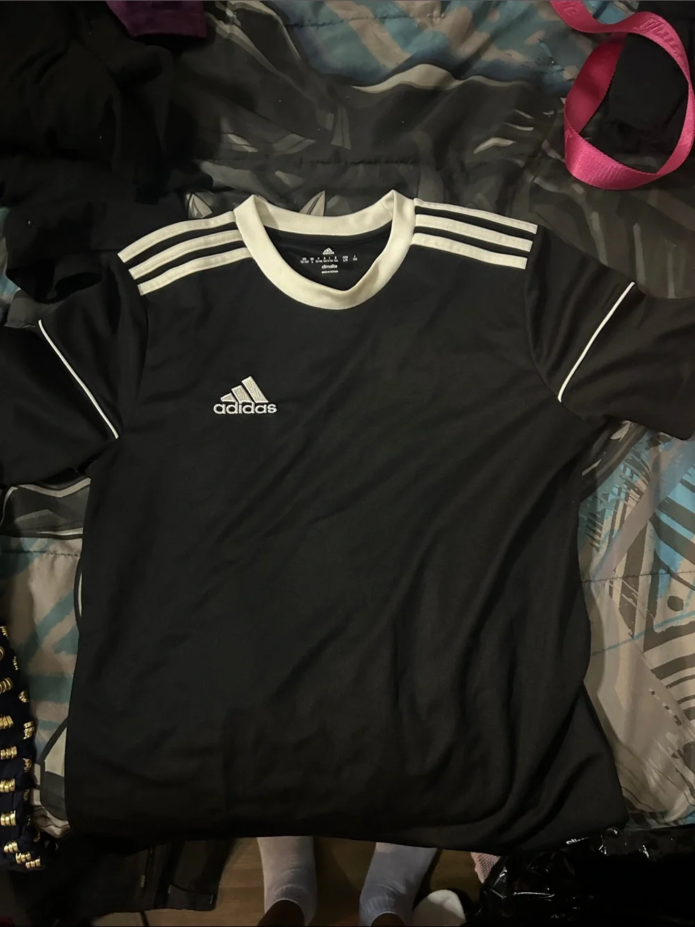 adidas Black Men’s Athletic Jersey with White Accents